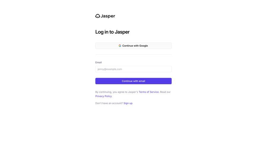 Jasper
			 artificial intelligence form user authentication authentication login sign in ui page example