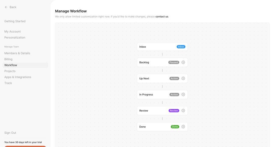 Marathon
			 configuration settings sidebar navigation project management workflow workflow management workflow screen getting started sidebar ui page example
