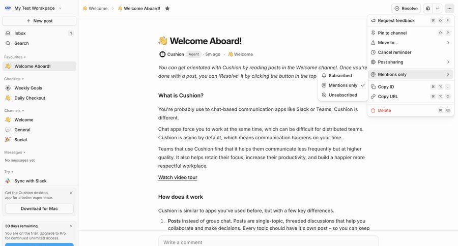 Cushion
			 keyboard shortcuts trial banner ui page example