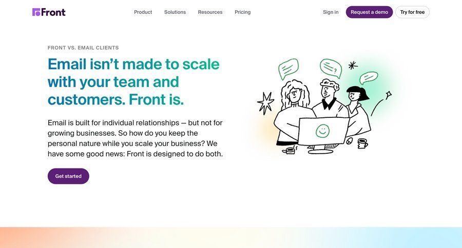 Front
			 product update features vs testimonials case studies customer stories modern ui page example