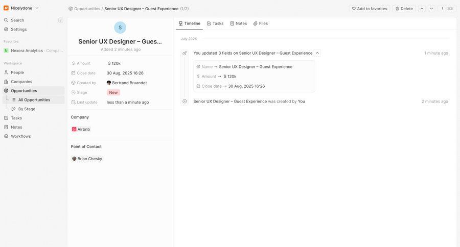 Twenty
			detail page activity feed timeline task management sidebar navigation file management minimalist design menu ui page example