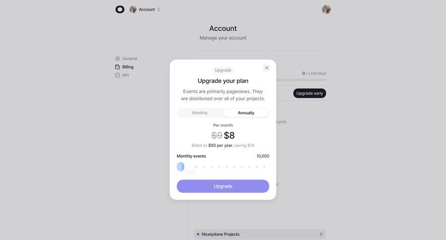 Visitors
			modal & popover upgrade your account billing account settings saas pricing ui page example