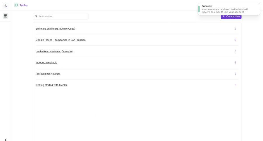 Freckle
			notification create list team data management content management grid sidebar create ui page example