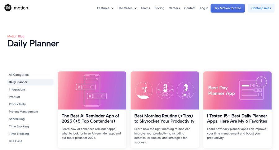 Motion
			 editorial blog post news article article feature article marketing website design blog templates remote contractor management ui page example