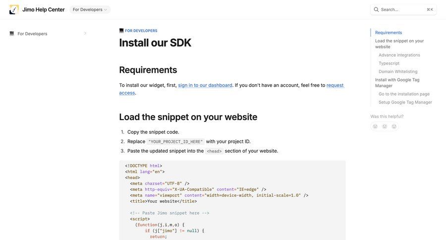 Jimo
			 marketing website design global search connect service ui page example