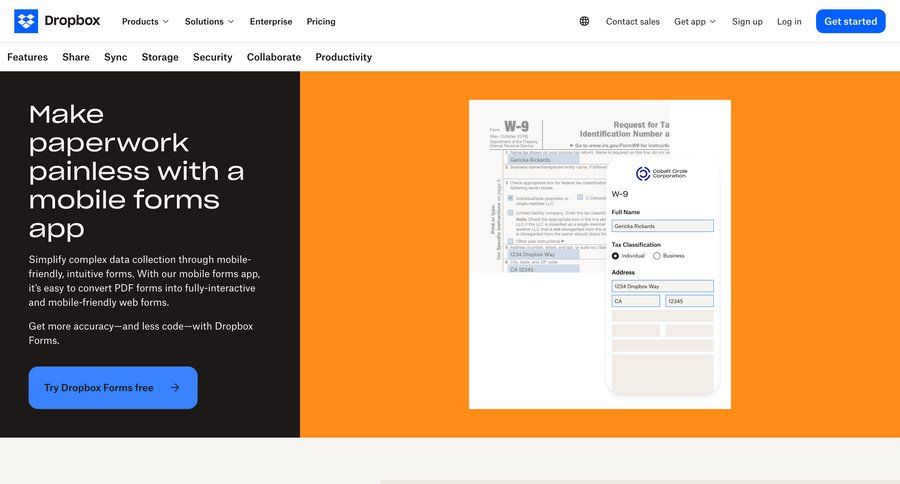 Dropbox
			 drag & drop upload documents interactive map features remote contractor management accordion enterprise ui page example