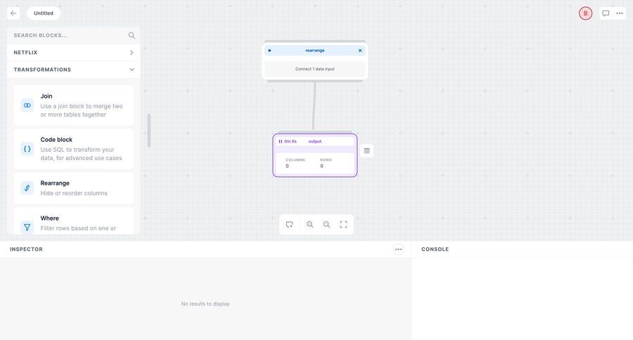 Latitude
			 data management grid workflow editor design workflow automation workflow creation drag and drop data analytics workflow editor sidebar ui page example