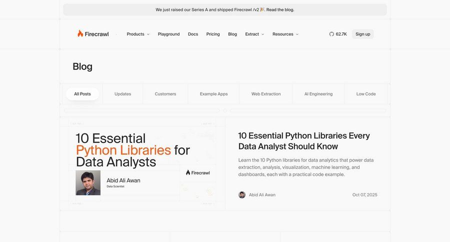 Firecrawl
				list ui page example