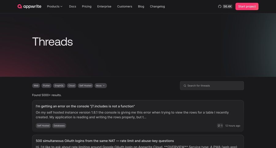 Appwrite
				list ui page example