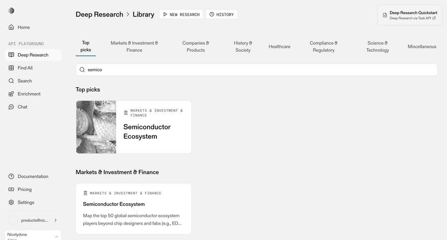 Parallel
			list search collection filters finance research article ui page example