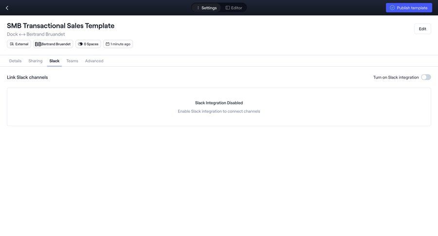 Dock
			 settings integration setup integration management integration version history ui page example