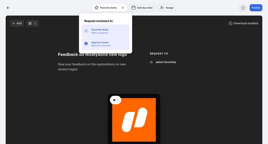 WeTransfer
			 collaboration design modal dialog feedback collection review approval workflow ui page example