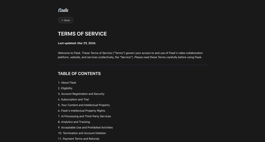 Flask
				legal ui page example