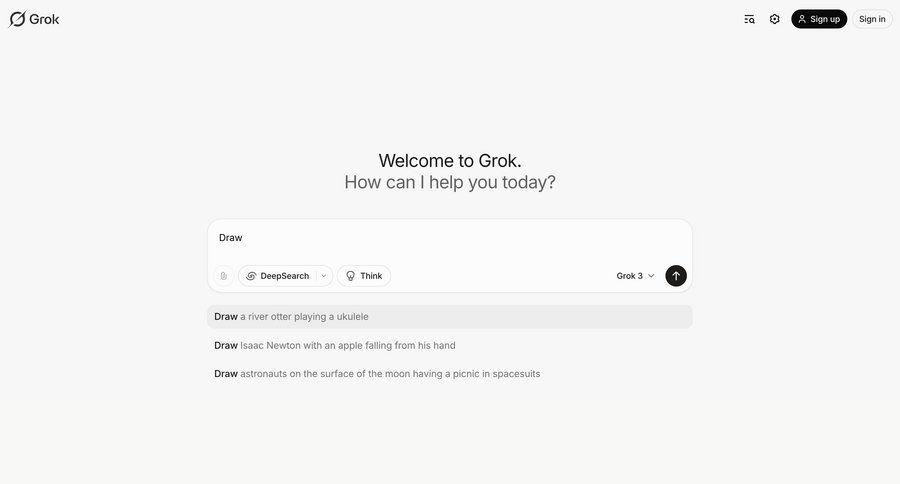 Grok
				messaging page example