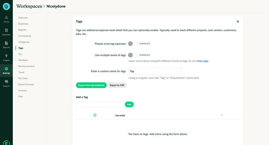 Expensify
			 configuration settings sidebar navigation form finance project tracking upload image tag management expense management sidebar file uploader upload file upload media upload documents ui page example