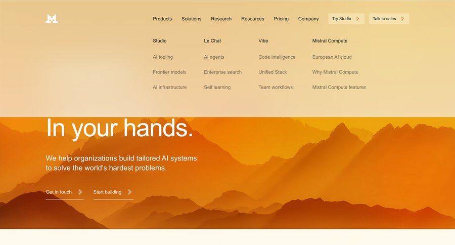 Mistral
				dropdown & other states ui page example