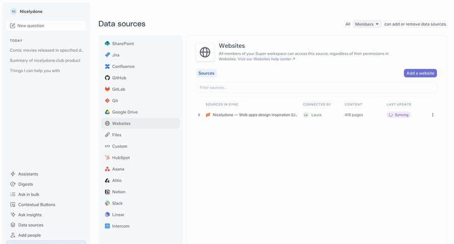 Super
			 data management workspace settings trial banner ui page example