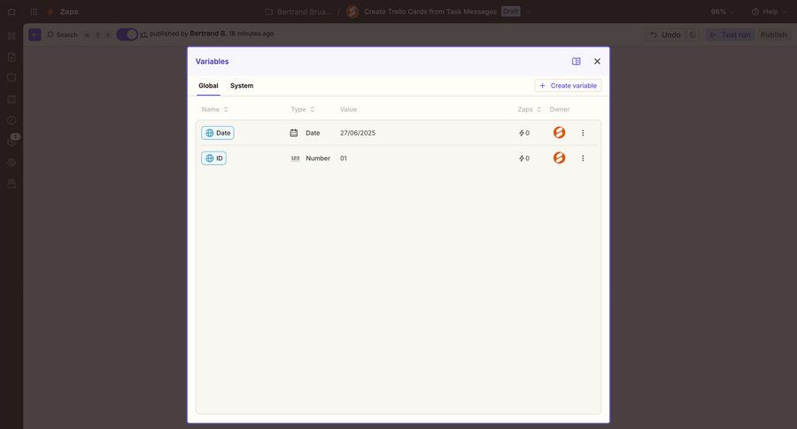 Zapier
			 modal screen data management configuration settings table headers table configuration screen ui page example