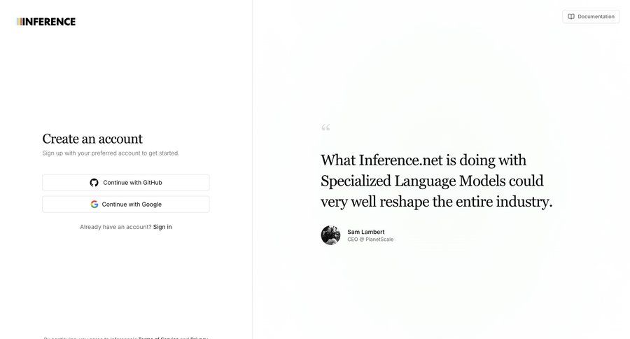 Inference
				signup ui page example