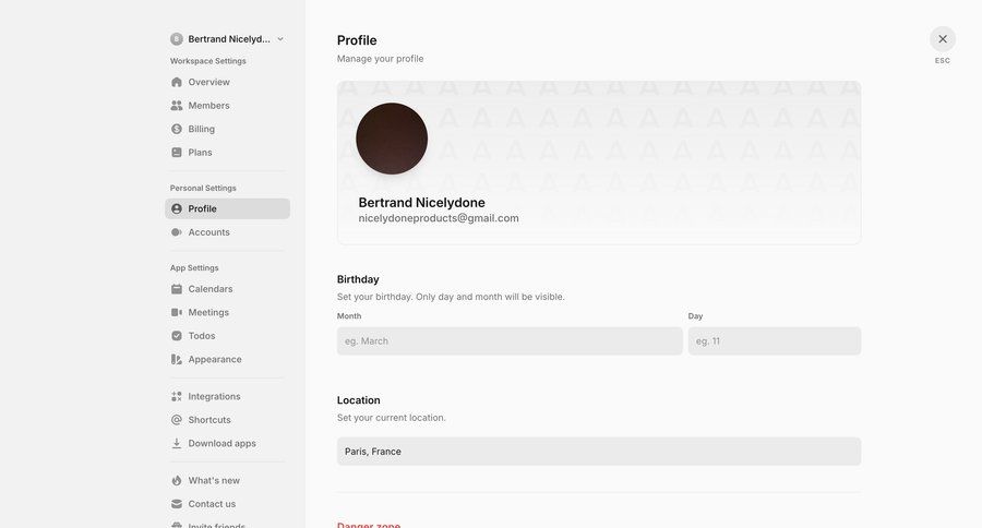 Amie
			 sidebar navigation account management account deletion settings modal ui page example