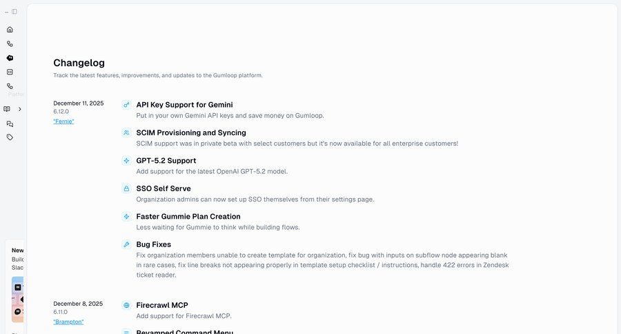 Gumloop
				changelog ui page example