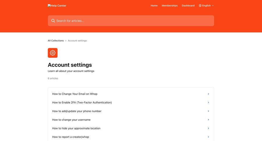Whop
				list ui page example