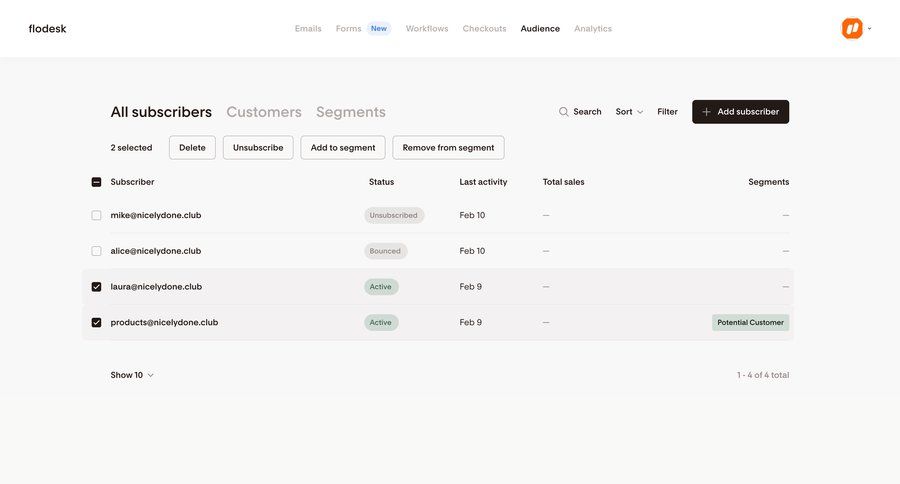 Flodesk
			 e-commerce grid data display radio group lists filter options table controls ui page example