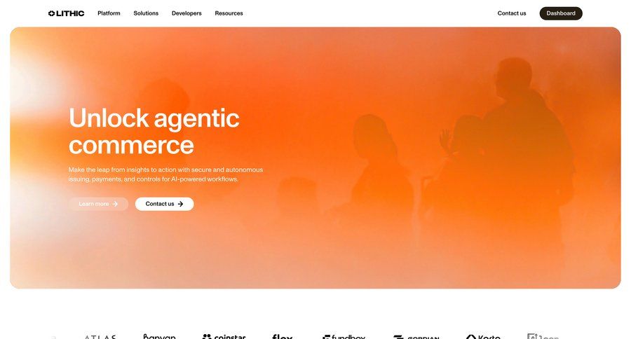 Lithic
				landing page ui page example