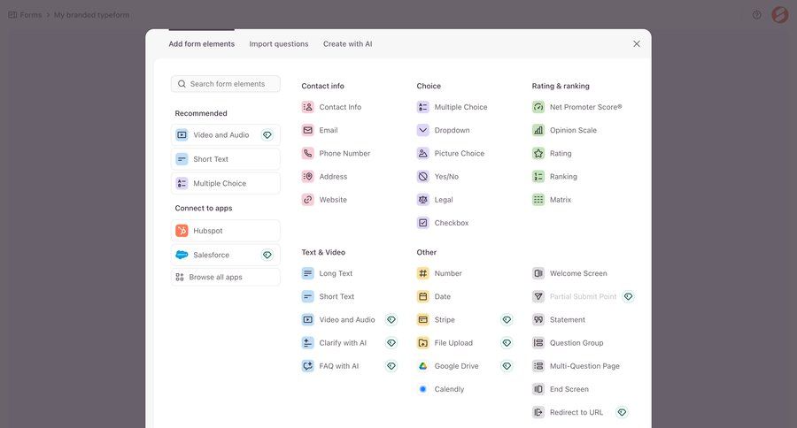Typeform
				create ui page example