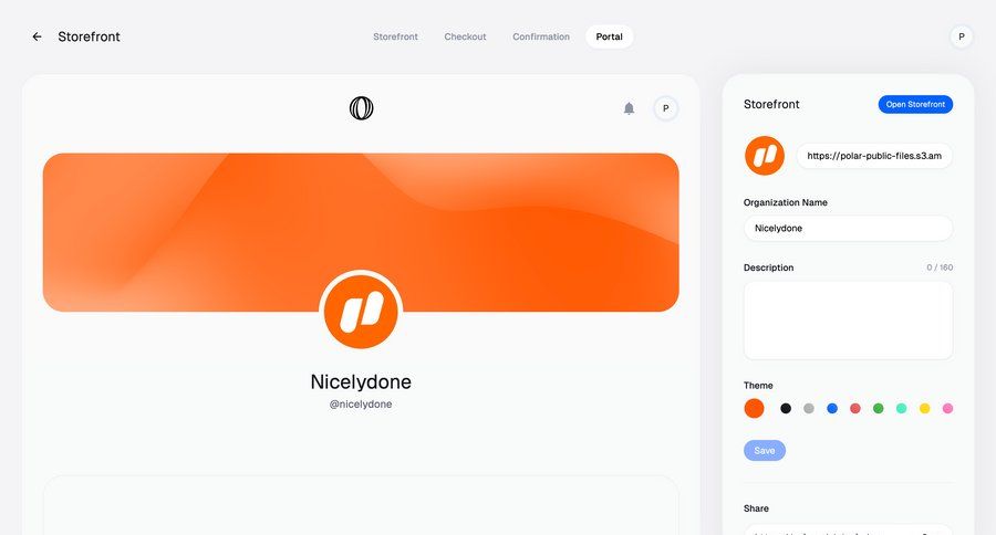 Polar
			 dashboard account management subscription management rounded corners payment history color palette sidebar user profile user price premium product packages profile page modern payment confirmation order tracking customer portal ui page example
