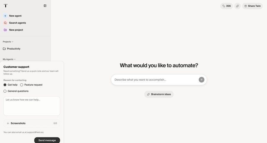 Twin
				form ui page example