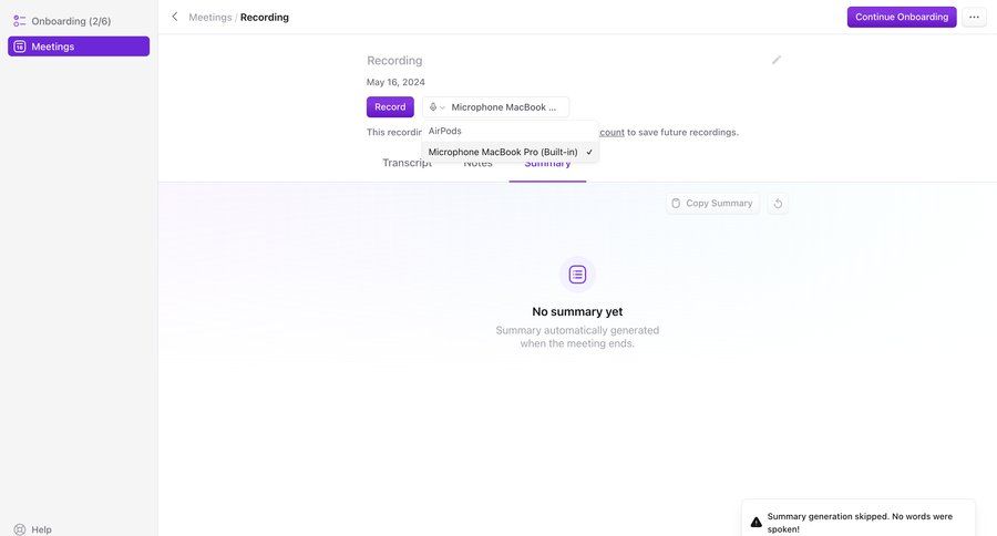 Limitless
				onboarding page example