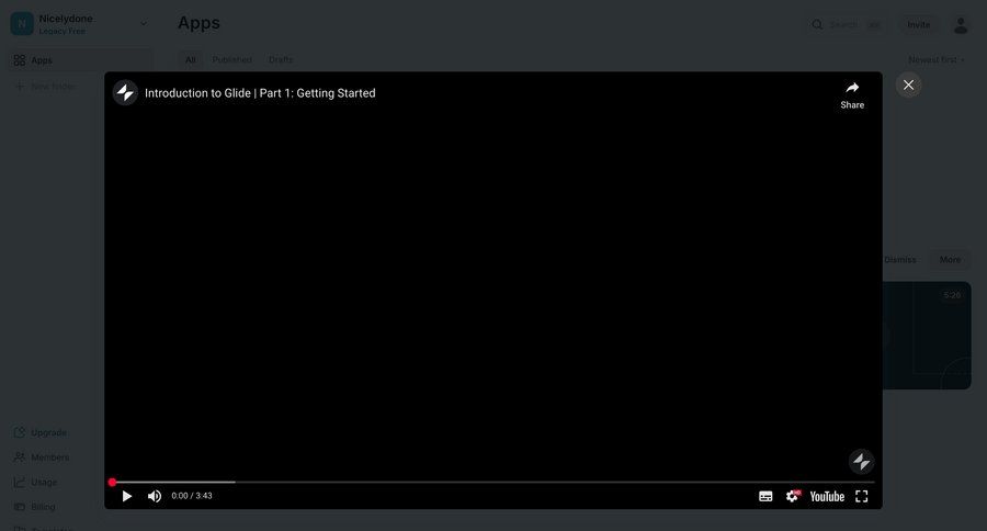 Glide
			 video player ui page example