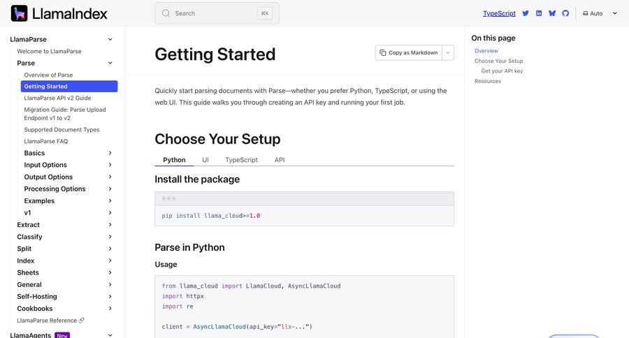 Llamaindex
			 code snippet ui page example
