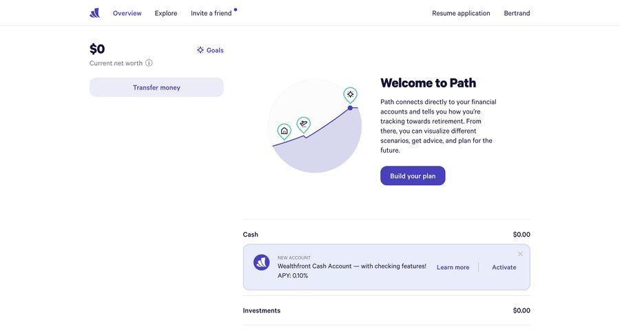 Wealthfront
			     ux ui design