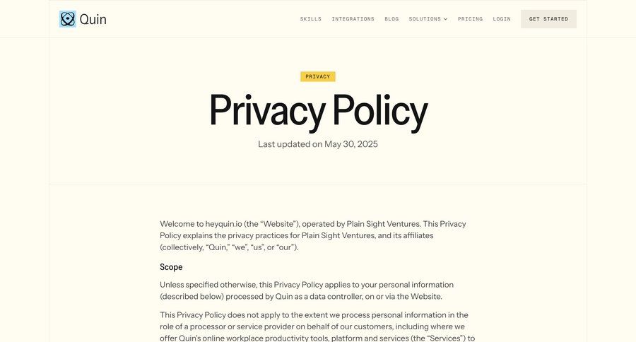 Quin
				article ui page example
