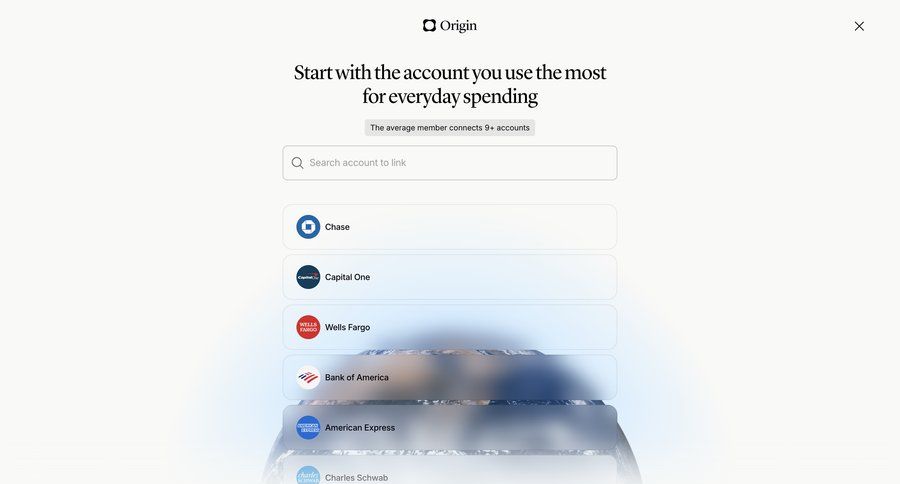 Origin Financial
				list ui page example