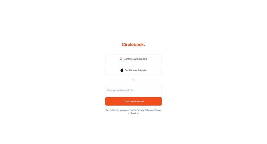 Circleback
			signin signup form form authentication log in ui page example