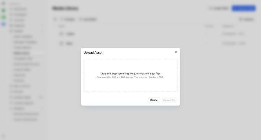 Bird
			 file upload modal ui page example