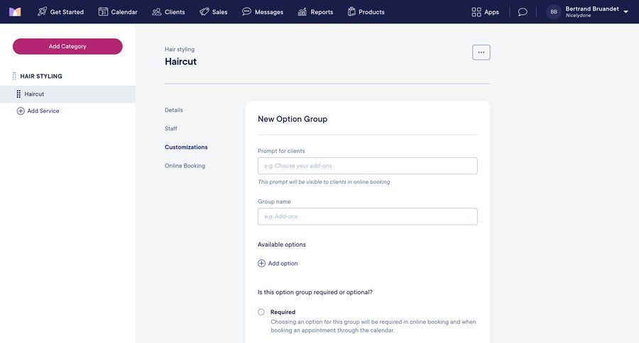 Mangomint
			 modal screen configuration settings form conditional logic create ui page example