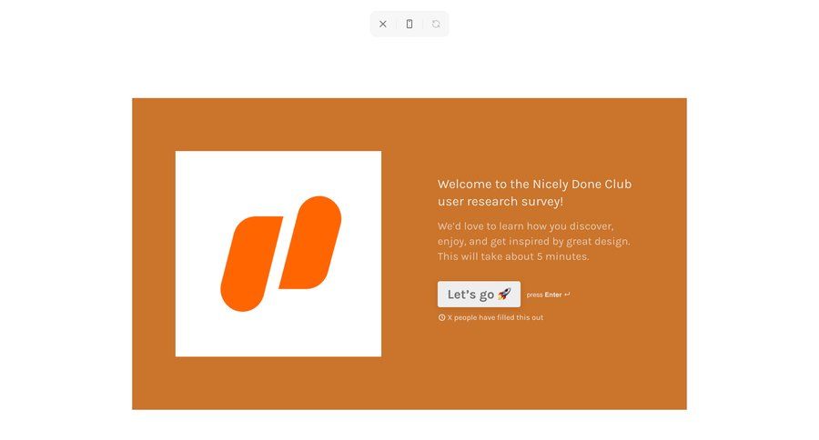 Typeform
				onboarding ui page example