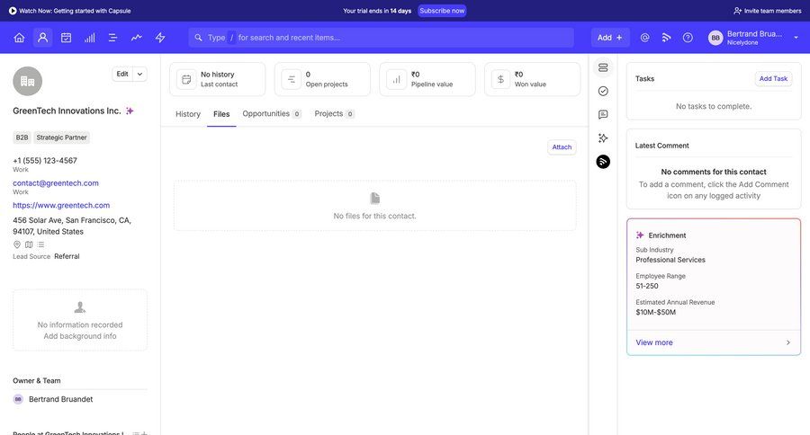 Capsule
			empty state artificial intelligence task management collaboration account management file management ui page example