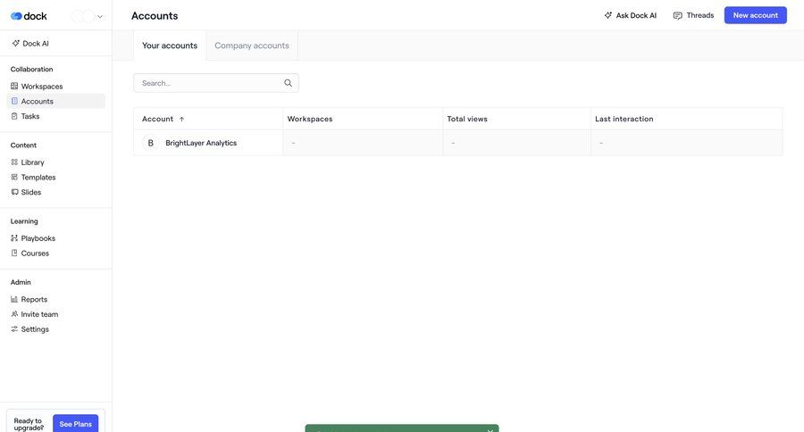 Dock
			settings list success state account settings account management b2b saas ui page example