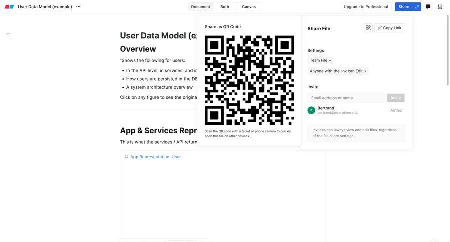 Eraser
			 collaboration settings form share modal access control document sharing user invitation upgrade modal edit mode sharing ui page example