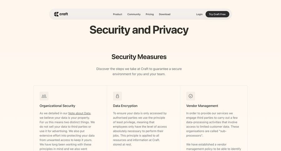 Craft
				security ui page example