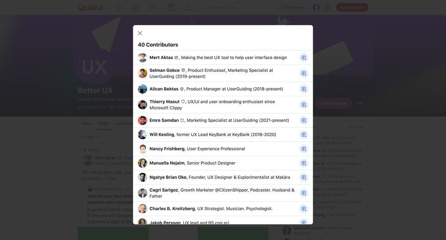 Quora
				modal & popover ui page example