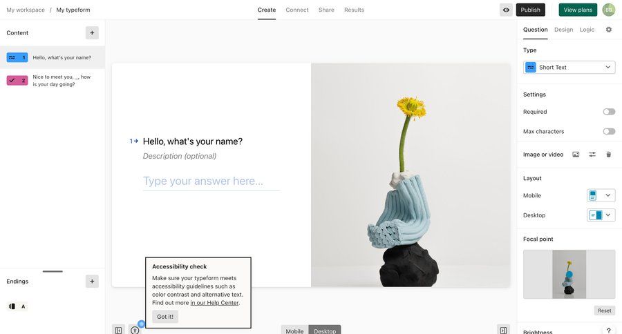 Typeform
			        ux ui design