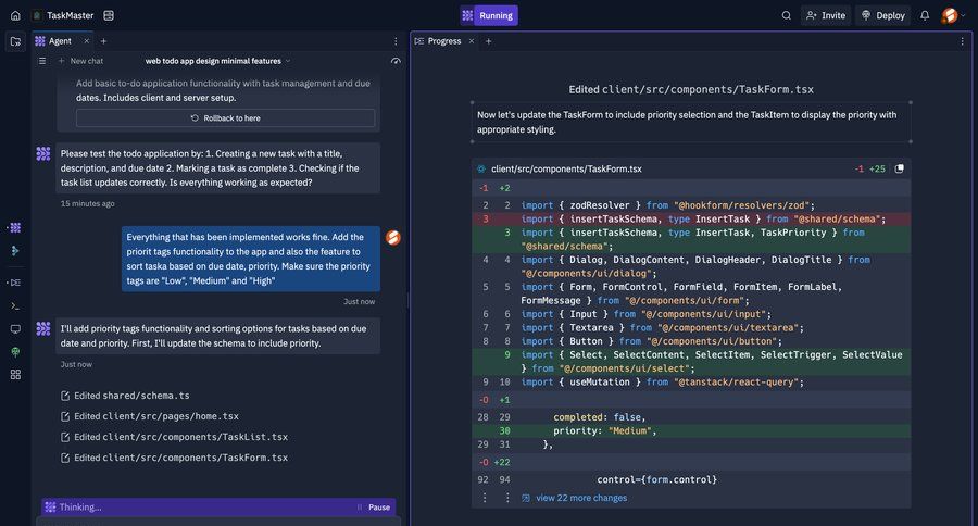 Replit
			 task communication communication chat messages chat interface sort by ui ui page example