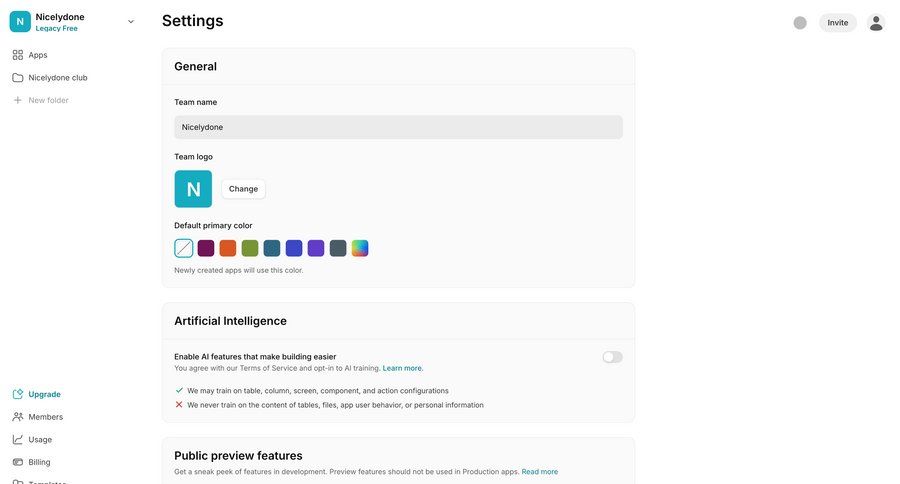 Glide
			 configuration settings artificial intelligence ui page example