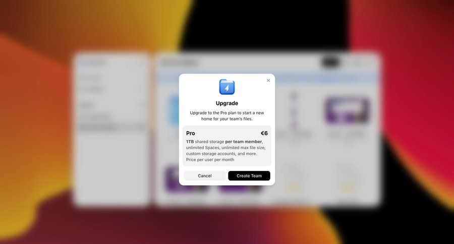 Shuttle
			 modal screen account management file management subscription management plan comparison upgrade modal pay paywall ui page example